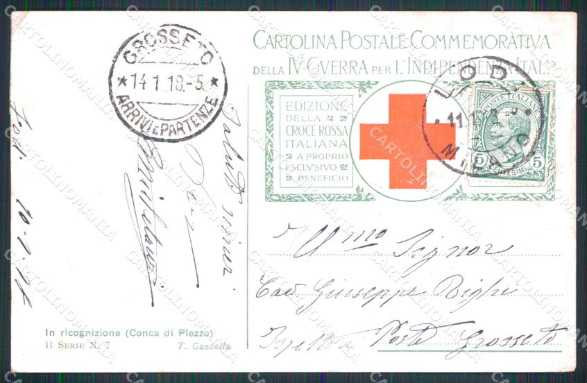 WW1 WWI Propaganda CRI Conca di Plezzo Cascella PIEGHINE cartolina XB6057 – retro