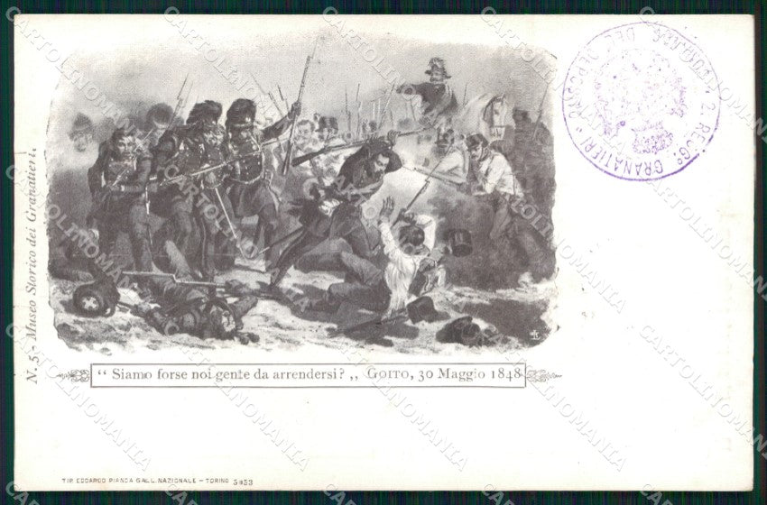 Militari II Reggimento Granatieri Goito 1848 cartolina XB6078 – fronte