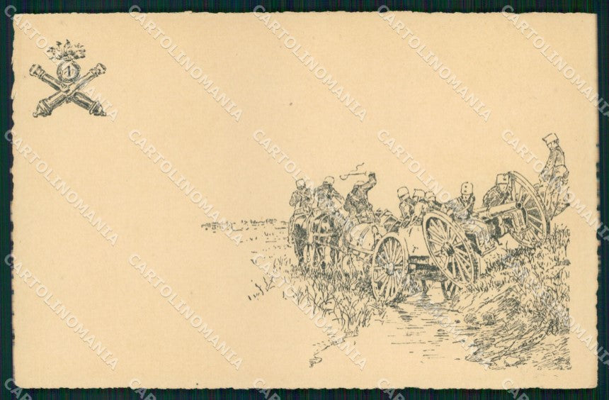 Militari I° Reggimento Artiglieria cartolina XB6093 – fronte