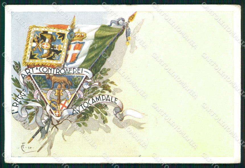 Militari I° Regg Artiglieria Controaerei Autocampale Tricolore cartolina XB6096 – fronte