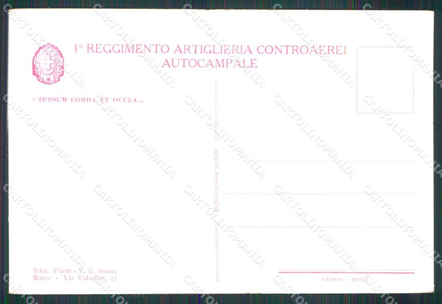 Militari I° Regg Artiglieria Controaerei Autocampale Tricolore cartolina XB6096 – retro