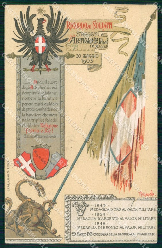 Militari III° Reggimento Artiglieria Assedio cartolina XB6098 – fronte