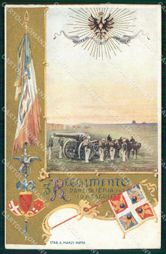 Militari III° Reggimento Artiglieria Assedio PIEGHINA cartolina XB6100 – fronte