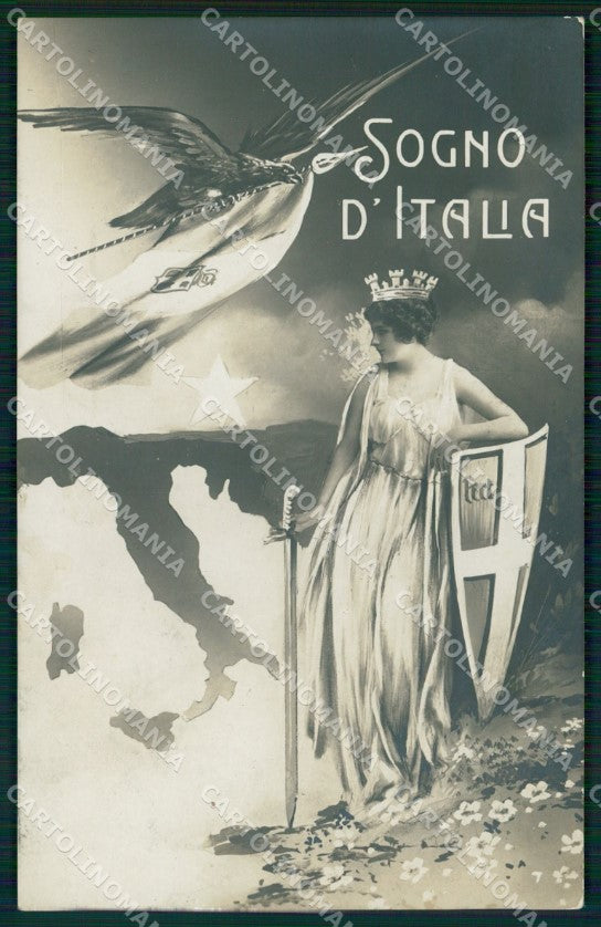 WW1 WWI Propaganda Tricolore Italia Bertiglia ? cartolina XB6102 – fronte