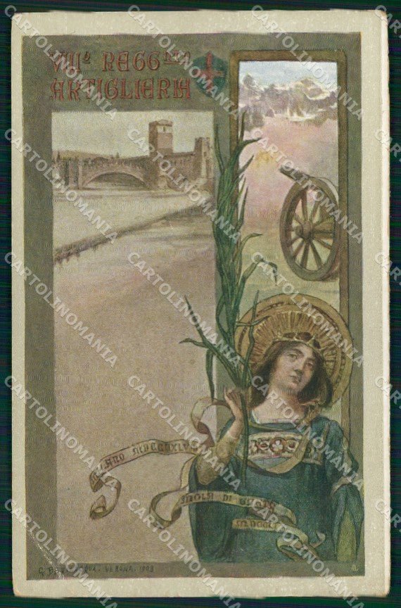 Militari VIII° Reggimento Artiglieria Verona PIEGA cartolina XB6112 – fronte