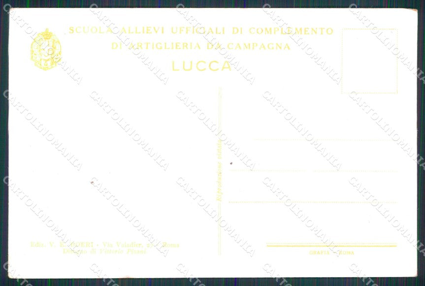 Militari Scuola Ufficiali Artiglieria Campagna Lucca Pisani cartolina XB6123 – retro