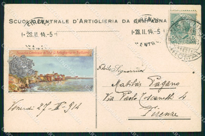 Militari Scuola Centrale Tiro Artiglieria Campagna Nettuno cartolina XB6125 – fronte