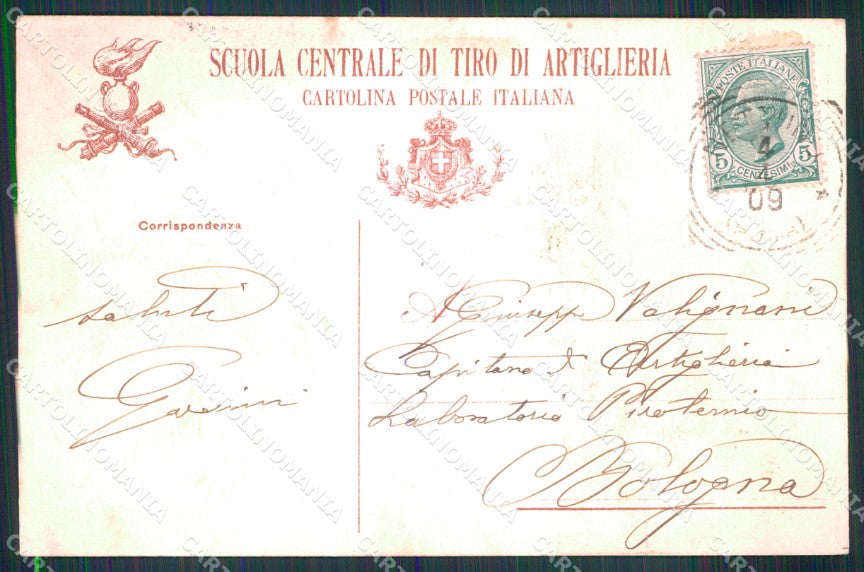 Militari Scuola Centrale Tiro Artiglieria Campagna Nettuno cartolina XB6127 – retro