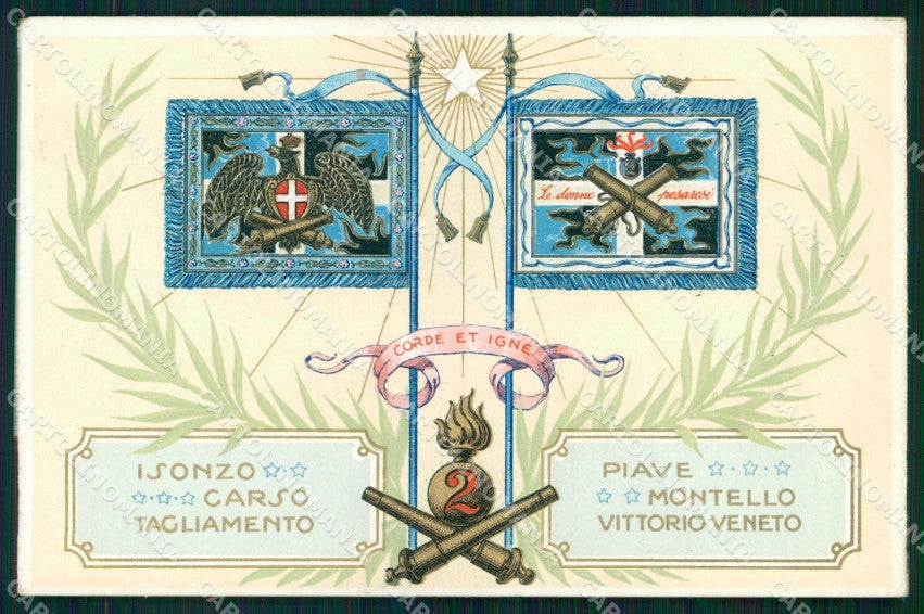 Militari II° Reggimento Artiglieria Campagna Pesaro cartolina XB6135 – fronte