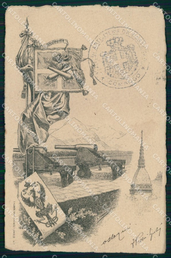 Militari I° Reggimento Artiglieria Torino cartolina XB6140 – fronte