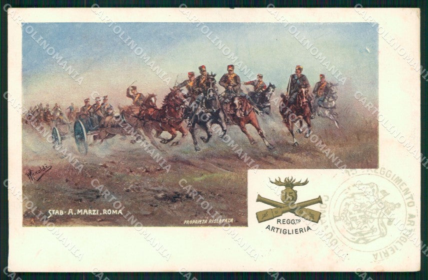 Militari 15° Reggimento Artiglieria da Campagna Rinaldi cartolina XB6149 – fronte