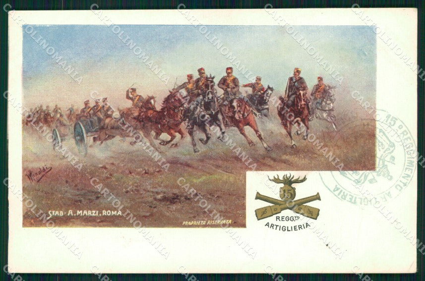 Militari 15° Reggimento Artiglieria da Campagna Rinaldi cartolina XB6151 – fronte