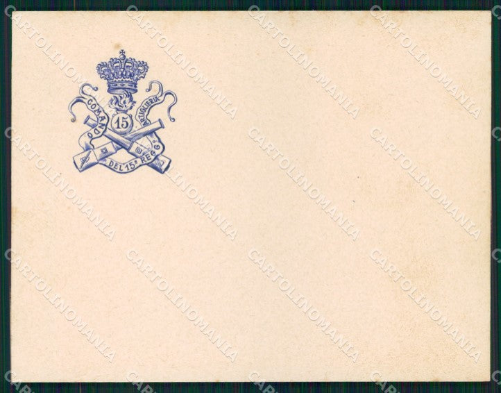 Militari 15° Reggimento Artiglieria da Campagna cartoncino XB6154 – fronte