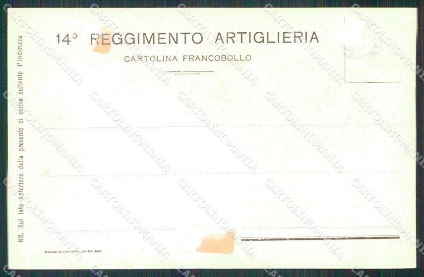Militari 14° Reggimento Artiglieria da Campagna ABRASA cartolina XB6172 – retro