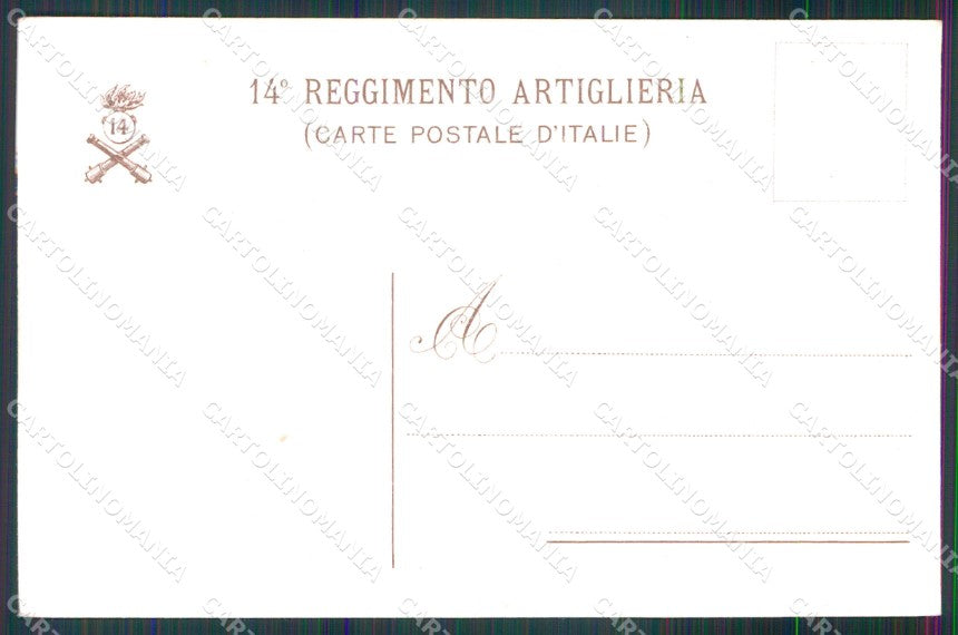 Militari 14° Reggimento Artiglieria cartolina XB6175 – retro