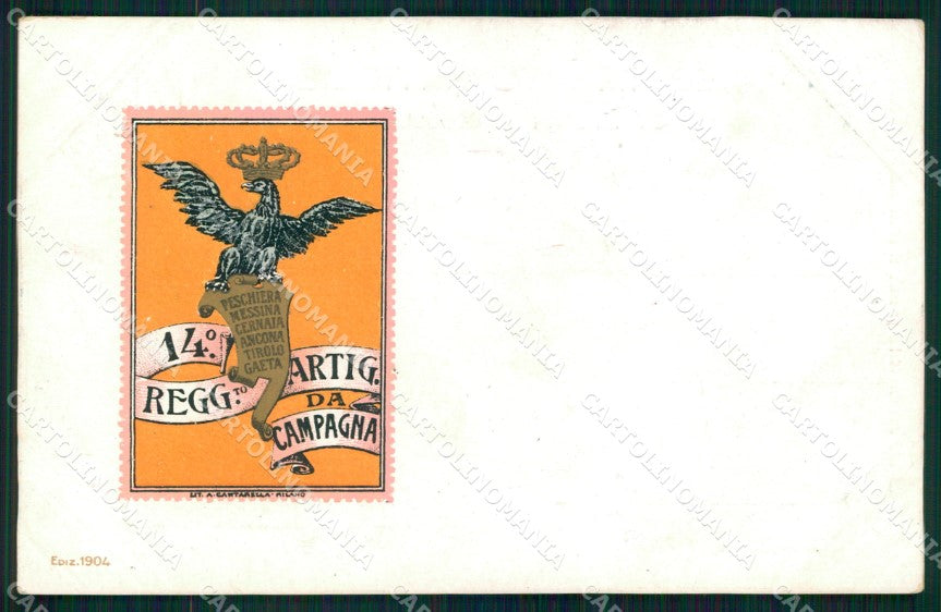 Militari 14° Reggimento Artiglieria da Campagna cartolina XB6176 – fronte