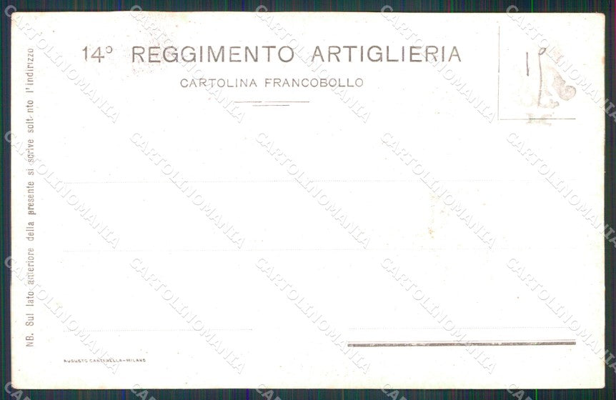 Militari 14° Reggimento Artiglieria da Campagna cartolina XB6176 – retro