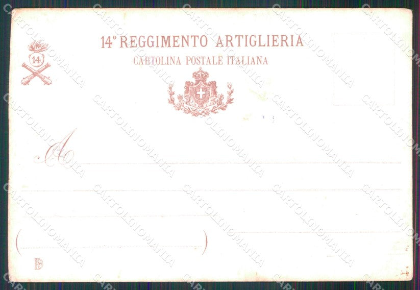 Militari 14° Reggimento Artiglieria Ferrara cartolina XB6177 – retro