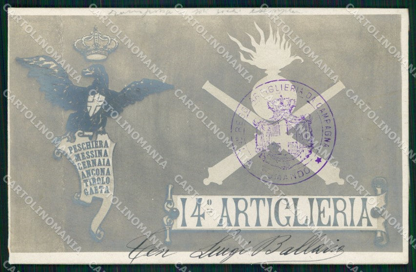 Militari 14° Reggimento Artiglieria da Campagna Foto cartolina XB6178 – fronte