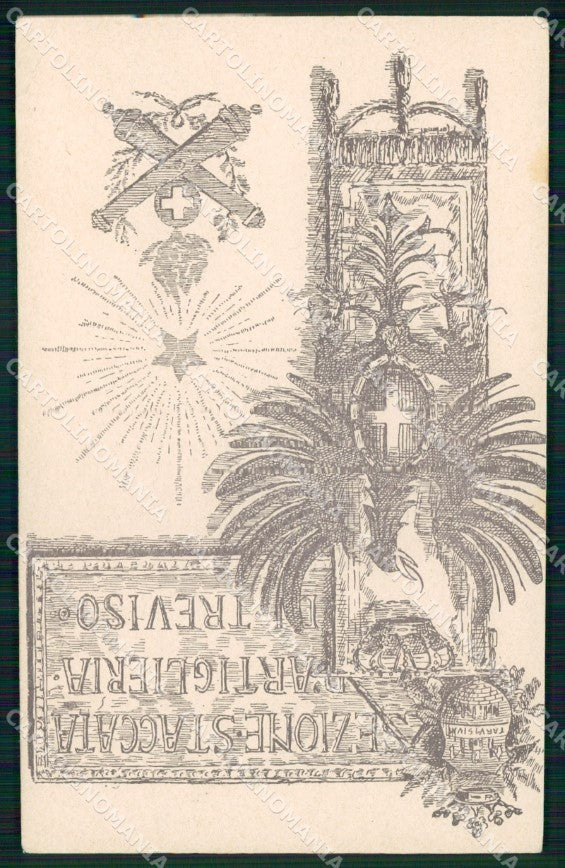 Militari Sezione Staccata d'Artiglieria Treviso PIEGA cartolina XB6179 – fronte