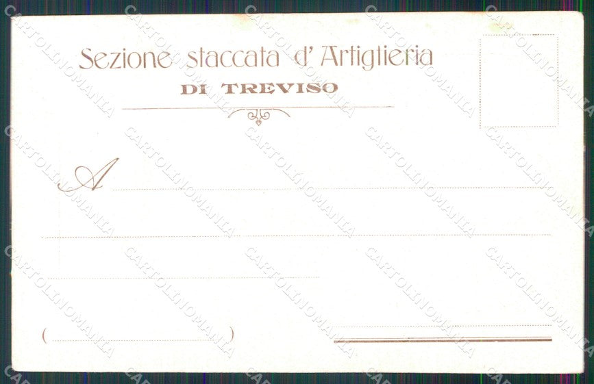 Militari Sezione Staccata d'Artiglieria Treviso PIEGA cartolina XB6179 – retro