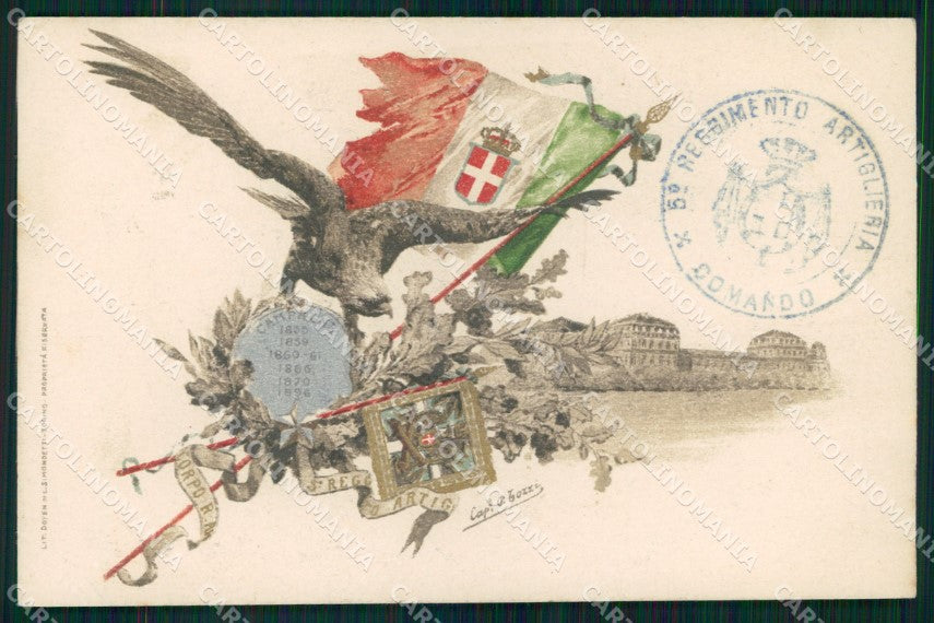 Militari 5° Reggimento Artiglieria PIEGHINE cartolina XB6188 – fronte