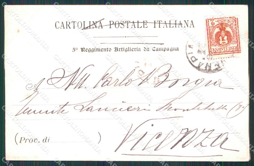 Militari 5° Reggimento Artiglieria da Campagna cartolina XB6191 – retro