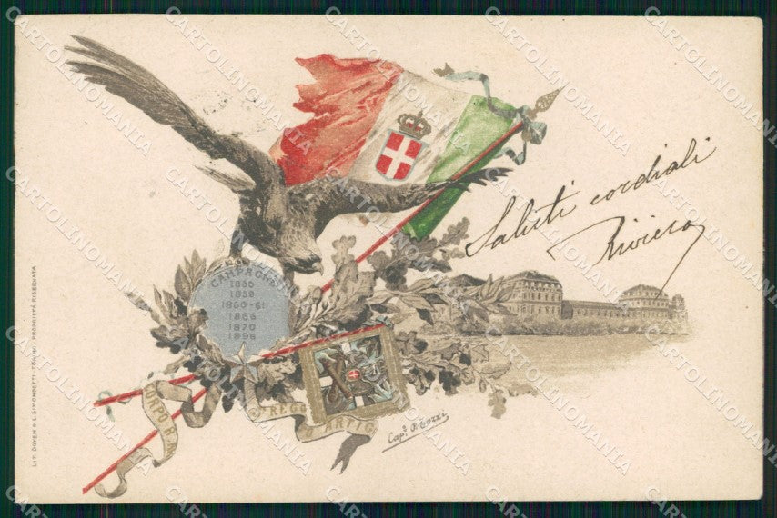 Militari 5° Reggimento Artiglieria Tricolore cartolina XB6192 – fronte