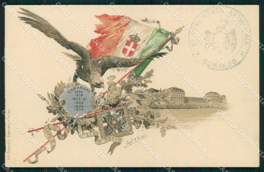 Militari 5° Reggimento Artiglieria Tricolore cartolina XB6193 – fronte