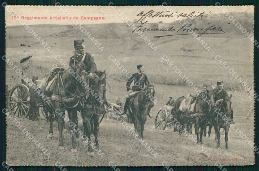 Militari 13° Reggimento Artiglieria da Campagna cartolina XB6196 – fronte