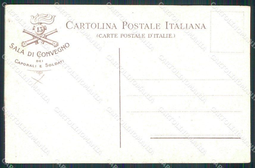 Militari 13° Reggimento Artiglieria Sala Convegno Caporali cartolina XB6198 – retro