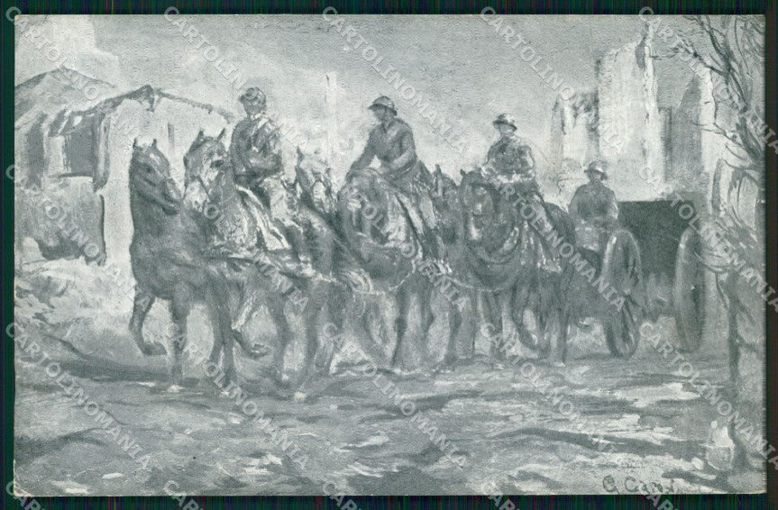 Militari 13° Reggimento Artiglieria Carosi cartolina XB6200 – fronte