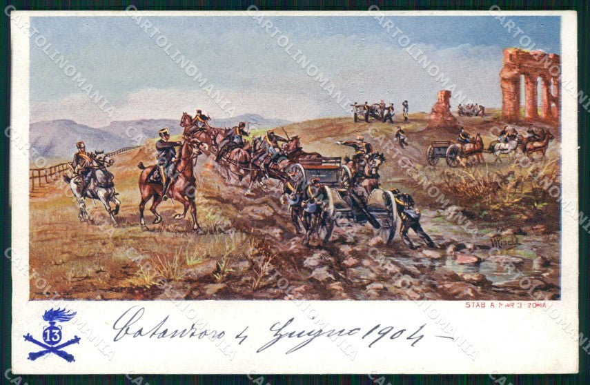 Militari 13° Reggimento Artiglieria Rinaldi cartolina XB6203 – fronte