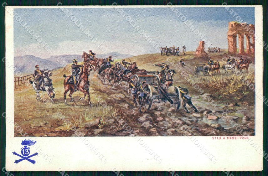 Militari 13° Reggimento Artiglieria Rinaldi cartolina XB6204 – fronte