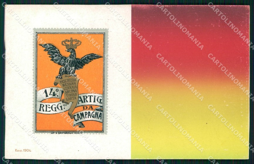 Militari 14° Reggimento Artiglieria da Campagna cartolina XB6207 – fronte