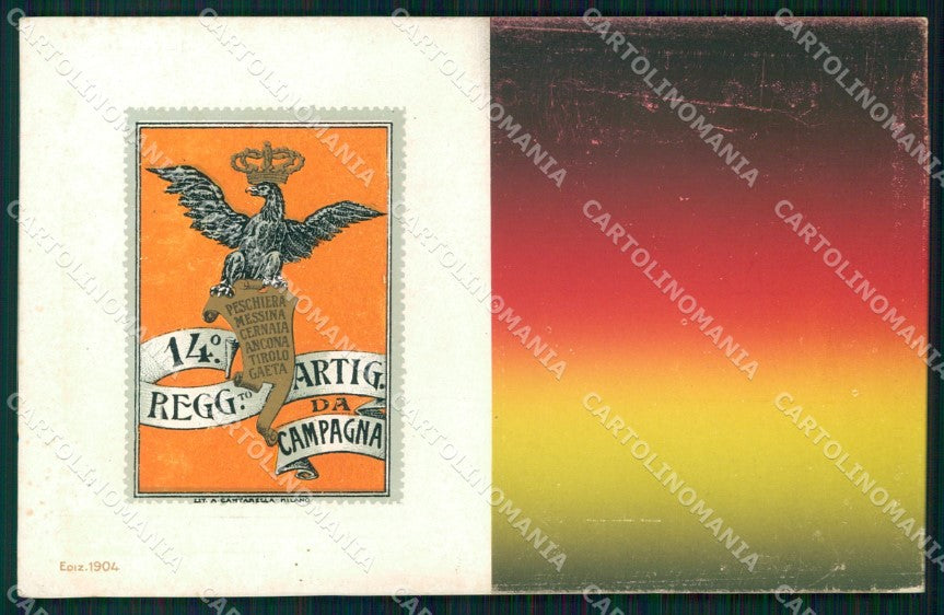 Militari 14° Reggimento Artiglieria da Campagna cartolina XB6208 – fronte