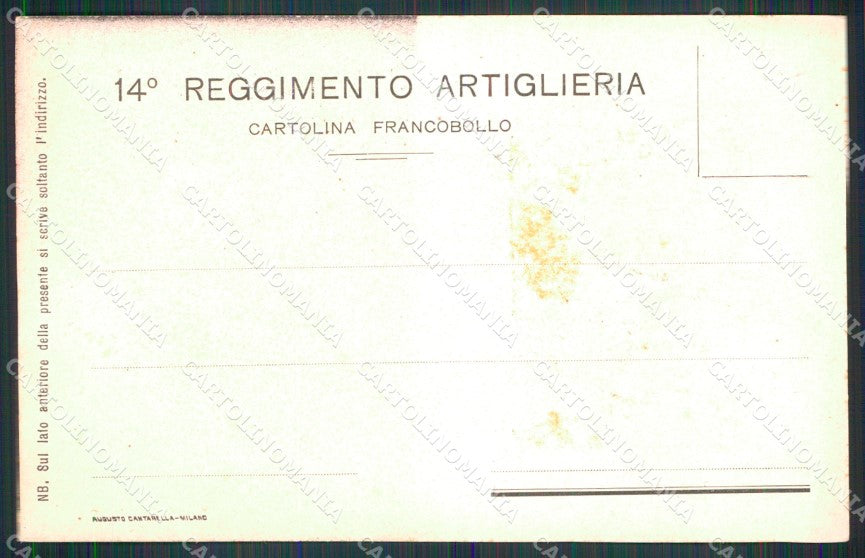 Militari 14° Reggimento Artiglieria da Campagna cartolina XB6208 – retro