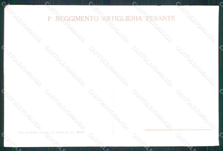 Militari 1° Reggimento Artiglieria Pesante Duval cartolina XB6213 – retro