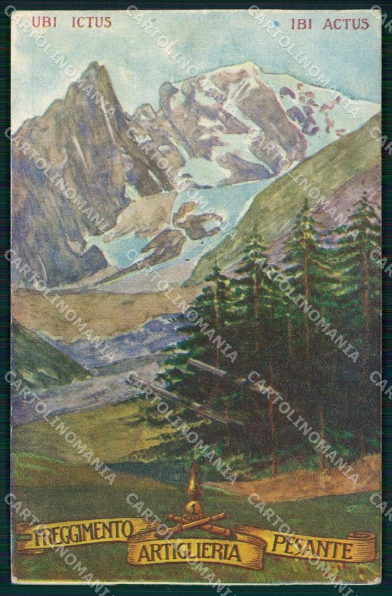 Militari 1° Reggimento Artiglieria Pesante 1930 PIEGHE cartolina XB6215 – fronte