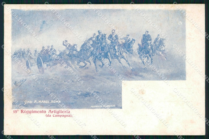 Militari 15° Reggimento Artiglieria da Campagna Rinaldi cartolina XB6218 – fronte