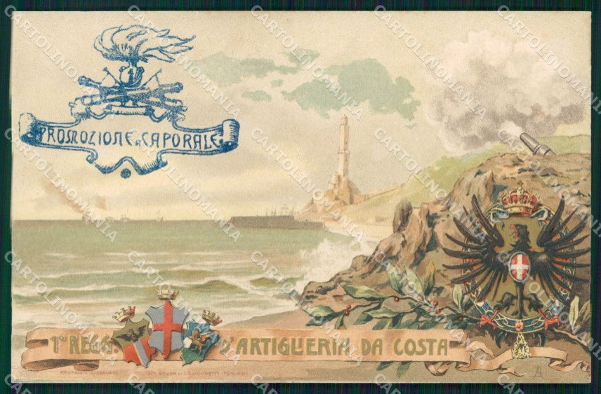 Militari 1° Reggimento Artiglieria da Costa Genova cartolina XB6225 – fronte