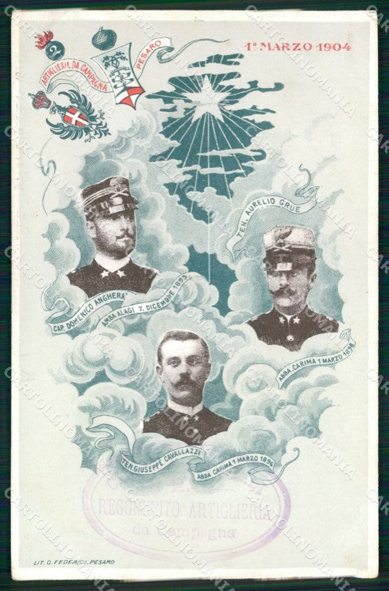 Militari 2° Reggimento Artiglieria da Campagna Pesaro cartolina XB6248 – fronte