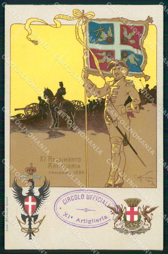 Militari XI° Reggimento Artiglieria Craffonara cartolina XB6274 – fronte