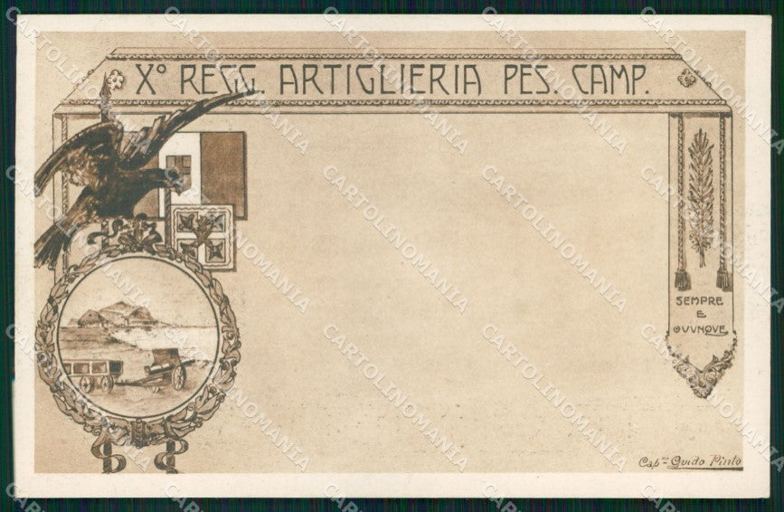 Militari 10° Reggimento Artiglieria Pesante Campale Palermo cartolina XB6285 – fronte