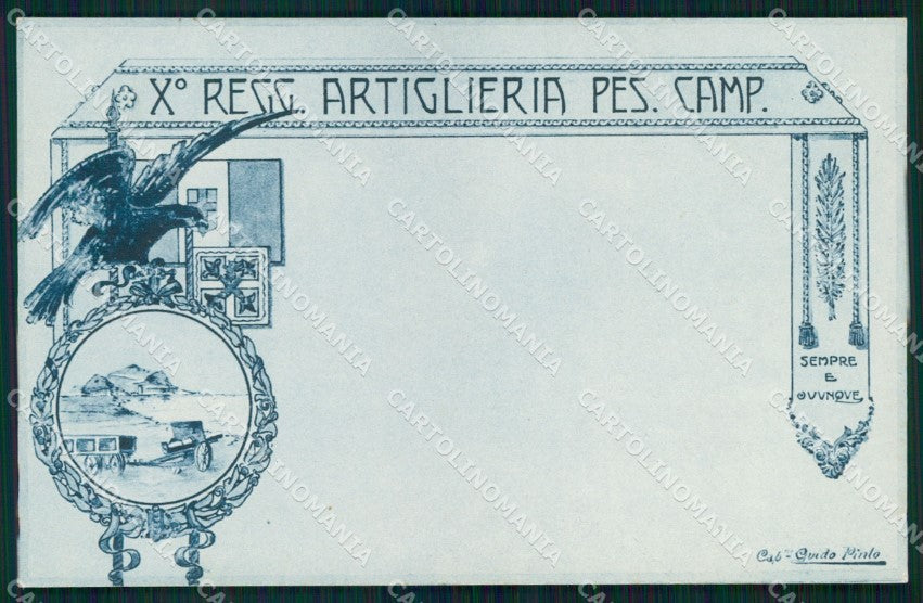 Militari 10° Reggimento Artiglieria Pesante Campale Palermo cartolina XB6286 – fronte