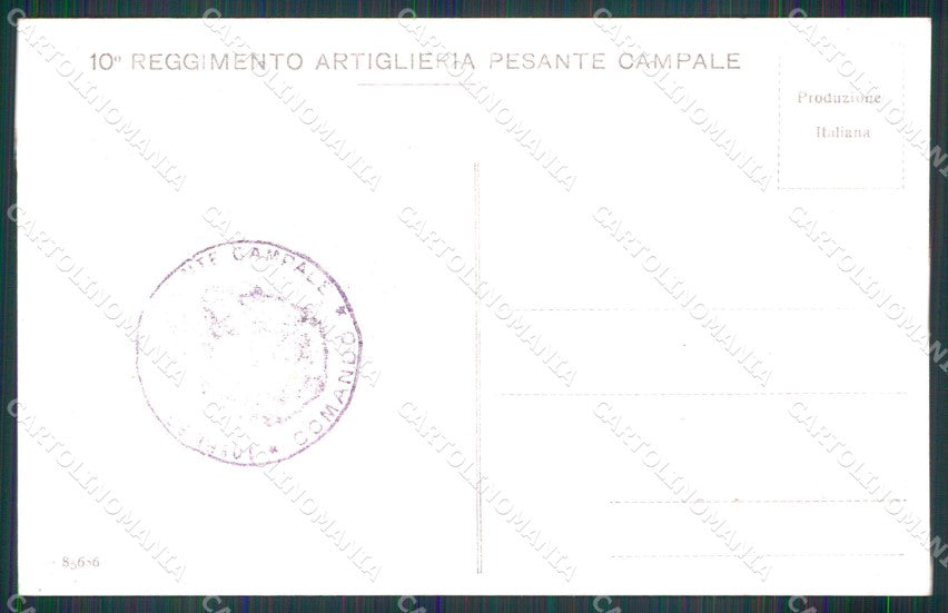 Militari 10° Reggimento Artiglieria Pesante Campale Palermo cartolina XB6286 – retro
