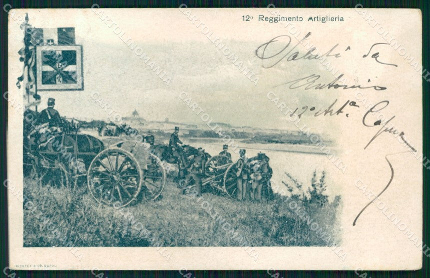 Militari 12° Reggimento Artiglieria ABRASA cartolina XB6313 – fronte