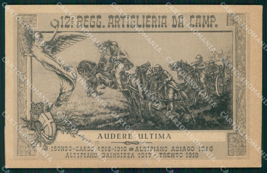 Militari 12° Reggimento Artiglieria da Campagna cartolina XB6314 – fronte