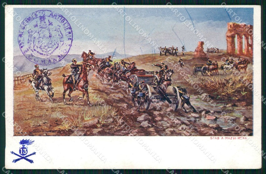 Militari 13° Reggimento Artiglieria Rinaldi cartolina XB6318 – fronte