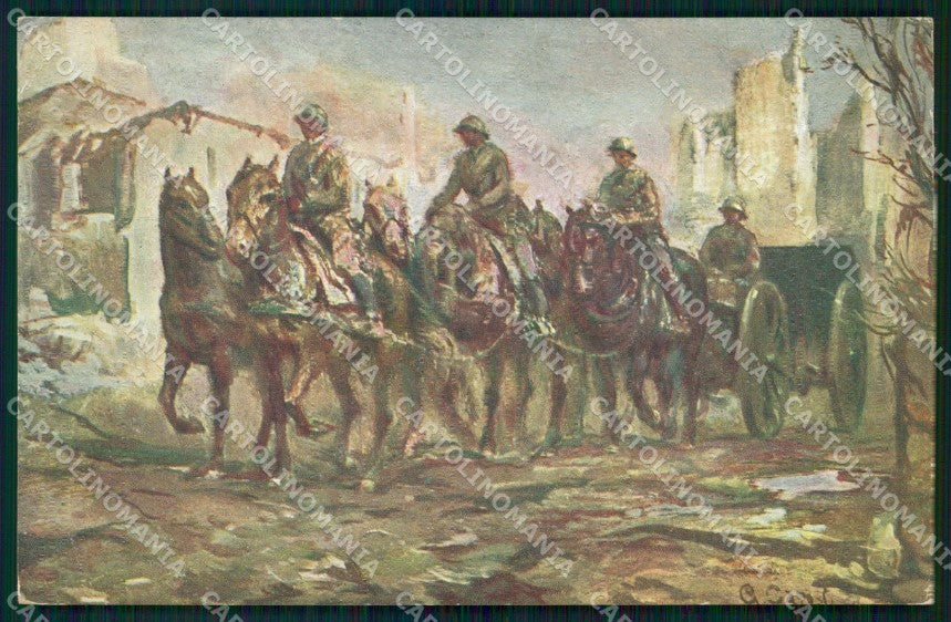 Militari 13° Reggimento Artiglieria Carosi cartolina XB6319 – fronte